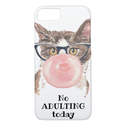 No Adulting Today Funny Cat iPhone 87 Case