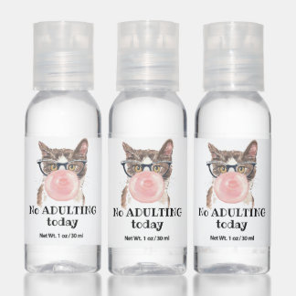 No Adulting Today Funny Cat Hand Sanitizer