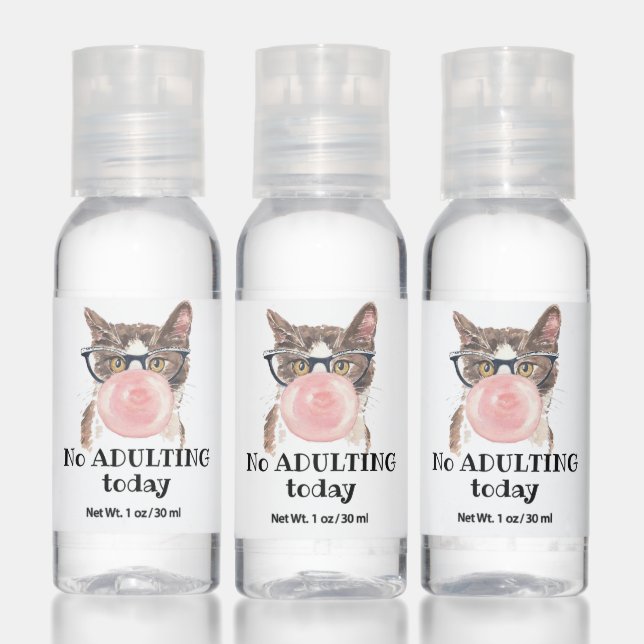 No Adulting Today Funny Cat Hand Sanitizer (Set)