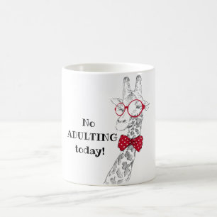No Adulting Today Hipster Giraffe Coffee Mug