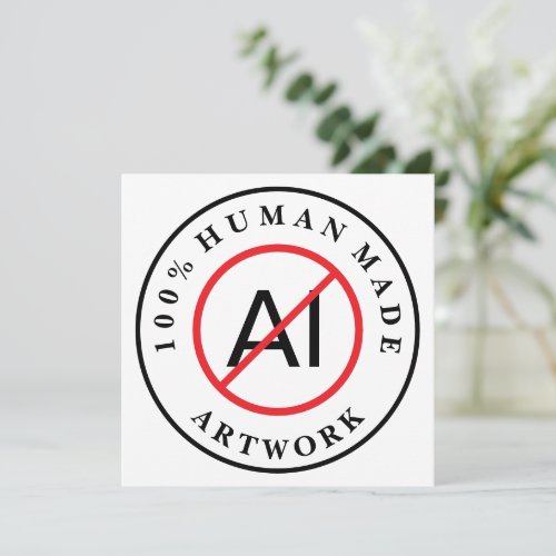 No AI 100% Human Made Artwork Card