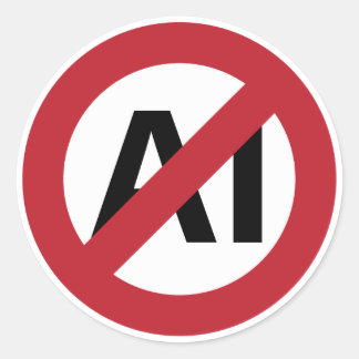 No AI allowed Classic Round Sticker