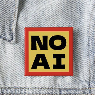 NO AI Bold Text Modern Typography Yellow Black Button