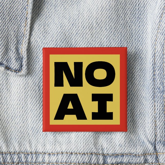 NO AI Bold Text Modern Typography Yellow Black Button (Creator Uploaded)