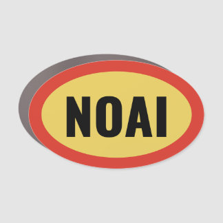NO AI Bold Text Modern Typography Yellow Black Car Magnet