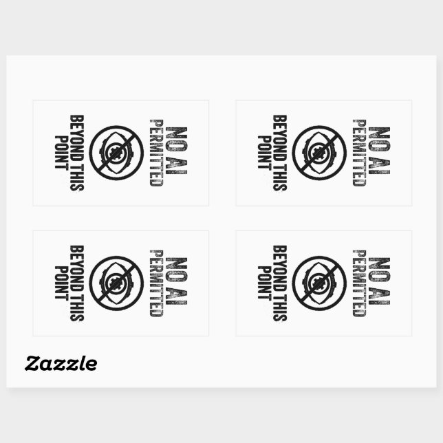 No AI Permitted Rectangle Sticker (Sheet)