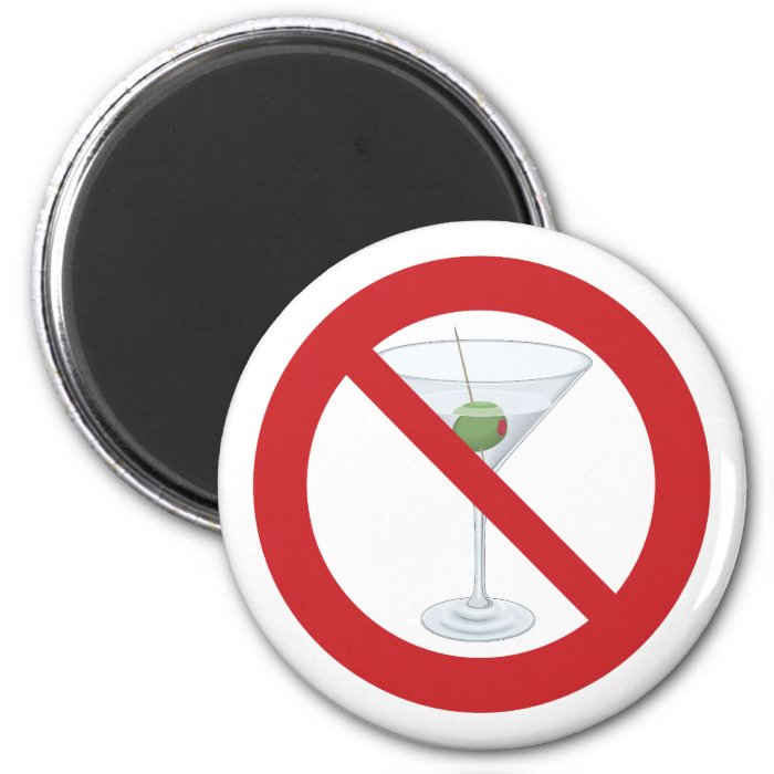 No Alcohol   Martini Fridge Magnet