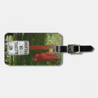 No Alcohol or Firearms luggage tag