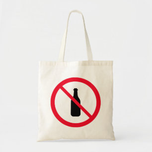 No Alcohol Red Circle Sign   Budget Tote Bag