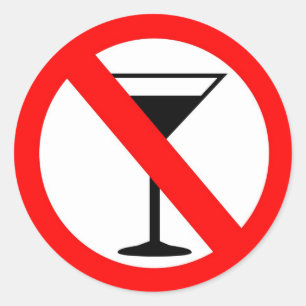 No Alcohol Sign Classic Round Sticker