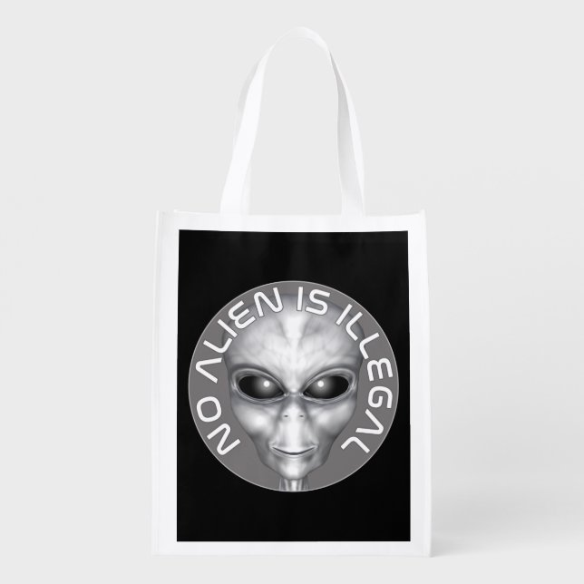 No Alien Is Illegal Grocery Bag (Back)