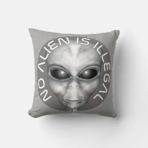 No Alien Is Illegal Throw Pillow