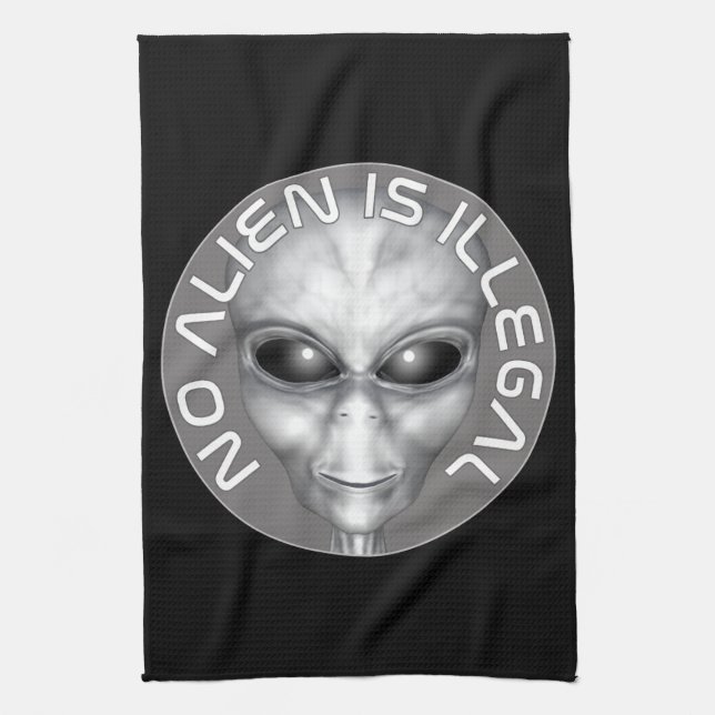 No Alien Is Illegal Towel (Vertical)