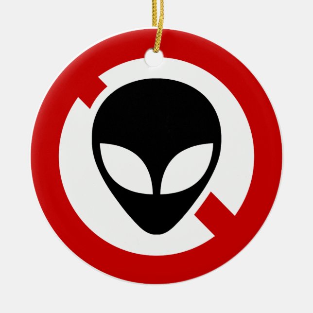 NO ALIENS CERAMIC ORNAMENT (Front)