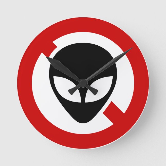 NO ALIENS ROUND CLOCK (Front)