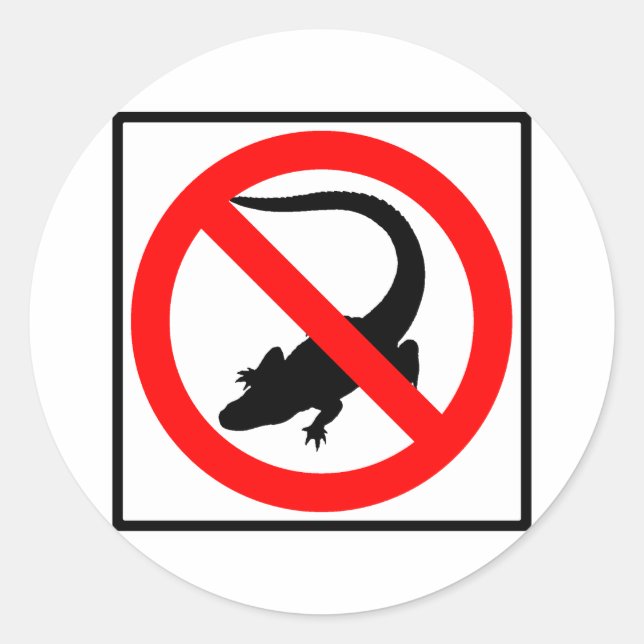 No Alligators Highway Sign Classic Round Sticker (Front)