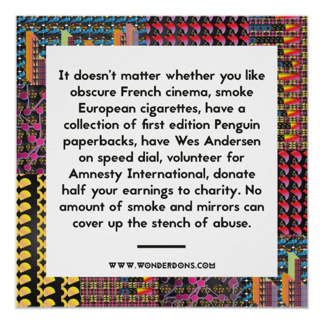 No amount of cool can cover up abuse poster (Front)