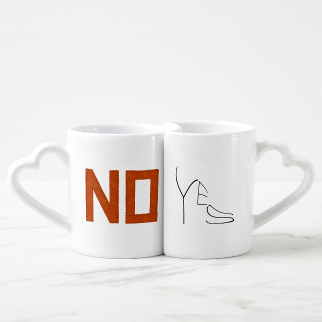 No and Yes Coffee Mug Set (Front Nesting)