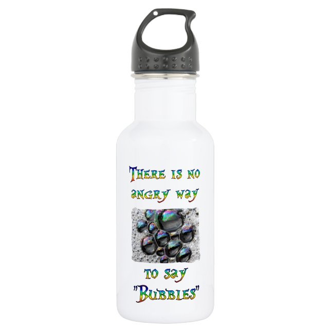 No Angry Bubbles Water Bottle (Front)