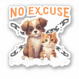No Animal Abuse Animal Rights Design For Animal Lo Sticker