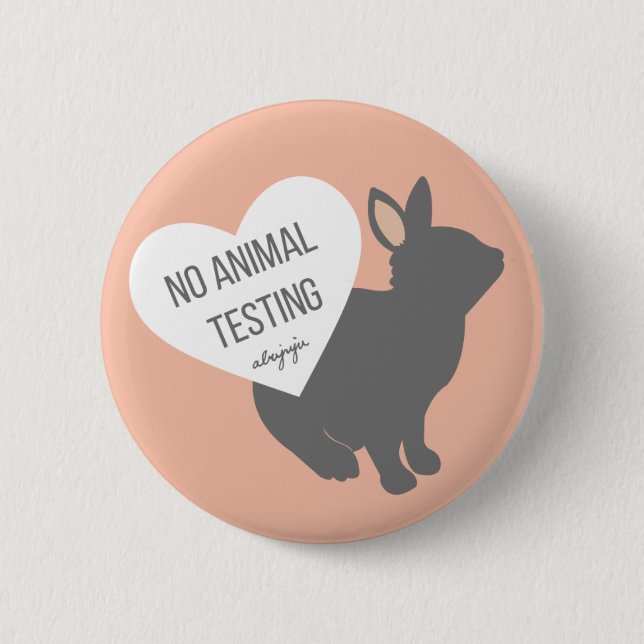 No Animal Testing Pinback Button (Front)