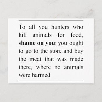 No Animals Harmed At Supermarket Meat Counter? Postcard by wesleyowns at Zazzle