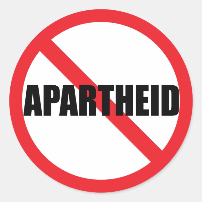 "NO APARTHEID" Classic Round Sticker (Front)