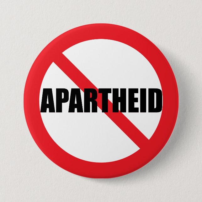 "NO APARTHEID" PINBACK BUTTON (Front)
