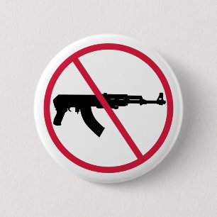 No assault weapons pinback button