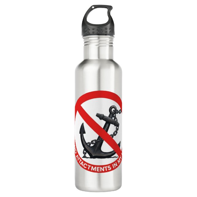No attachments in my life stainless steel water bottle (Front)