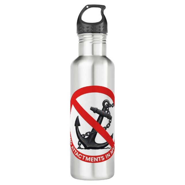 No attachments in my life stainless steel water bottle (Front)