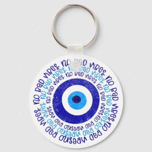 No Bad Vibes Evil Eye Keychain