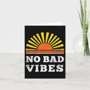 No Bad Vibes Retro Summer Sunset Think Positive We Card