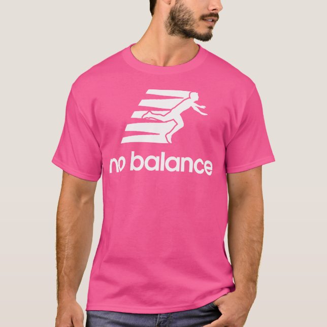 No Balance Funny Running Logo Parody (White) No Ba T-Shirt (Front)