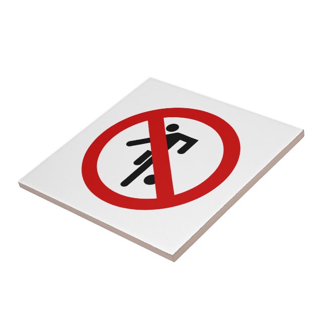 NO Ball Games ⚠ Thai Park Sign ⚠ Ceramic Tile (Side)