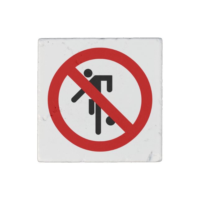 NO Ball Games ⚠ Thai Park Sign ⚠ Stone Magnet (Front)