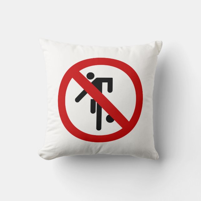 NO Ball Games ⚠ Thai Park Sign ⚠ Throw Pillow (Front)