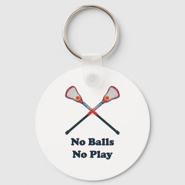 No Balls No Play Lacrosse Keychain (Front)