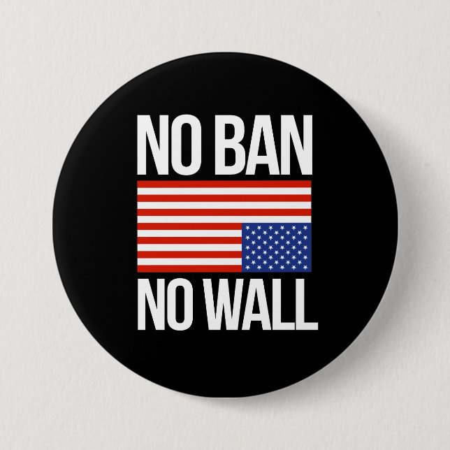 NO BAN NO WALL - white -  Button (Front)