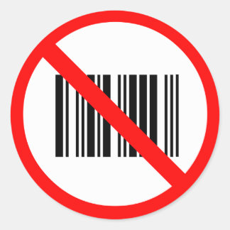No bar codes classic round sticker