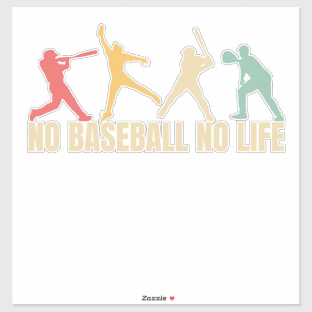 No Baseball No Life Funny Baseball Sticker (Sheet)