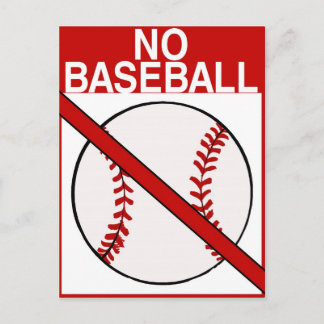 No Baseball Sign Postcard