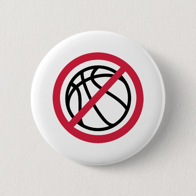 No basketball pinback button (Front)