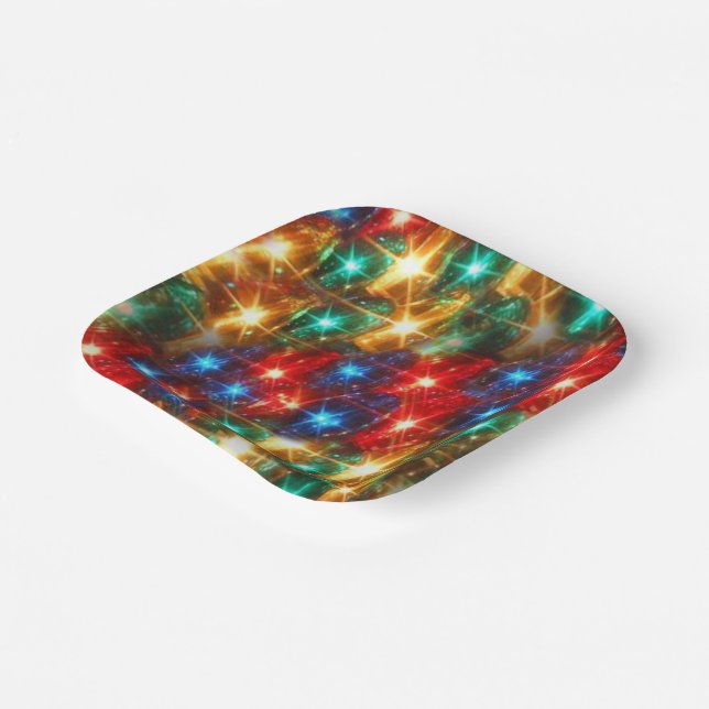 No Batteries Required Christmas Lights  Paper Plates (Angled)