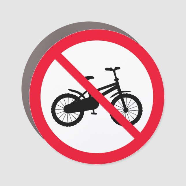 No Bicycle Prohibited Red Circle Sign | Car Magnet (Front)