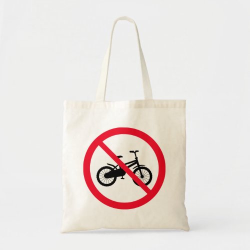 No Bicycle Prohibited Sign  Budget Tote Bag