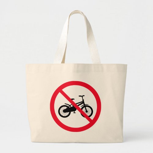 No Bicycle Prohibited Sign  Jumbo Tote Bag