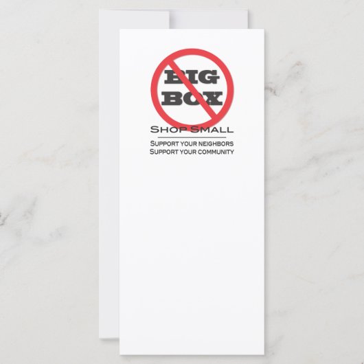 No Big Box Stores! (Front)