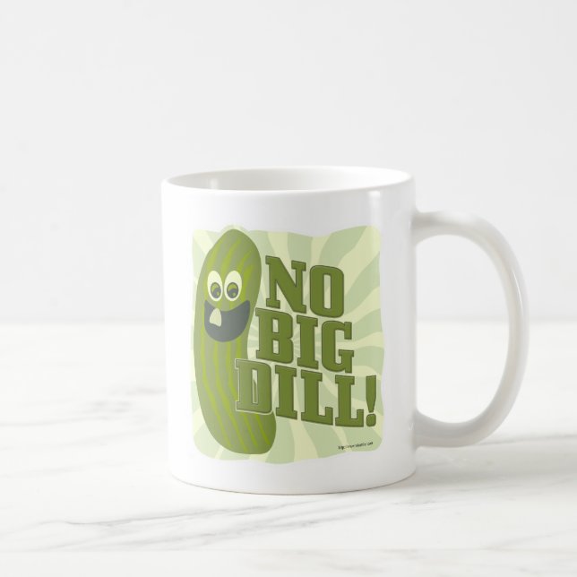 No Big Dill Fun Pickle Pal Cute Character Art Coffee Mug (Right)