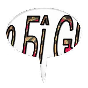 No Bigiji Text Art Print Cake Topper